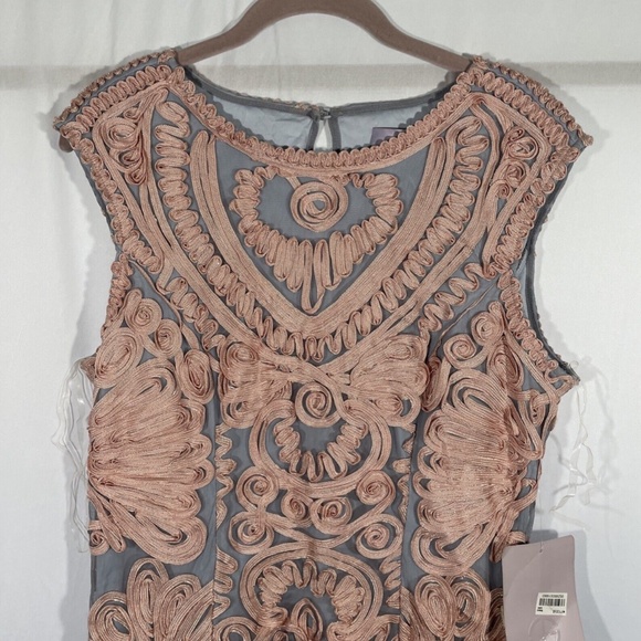 NEW JS Collections [ 12 ] Soutache‎ Mesh Midi Dress in Pink/Blue - Picture 8 of 12